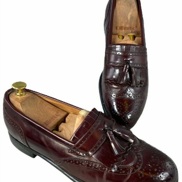 French Shriner Milton Burgundy 9W Fine Real Leather Men Dress Shoes Great Condit French Shriner Milton Burgundy 9W Fine Real Leather Men  main image 4